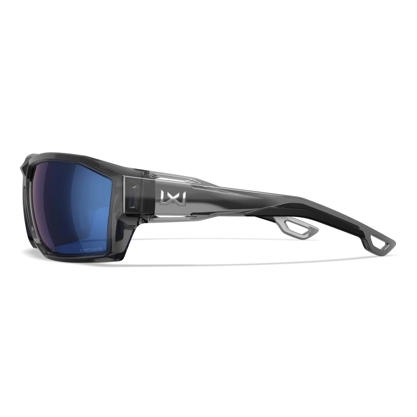 Sonnenbrille WX Alpine, Gloss Crystal Grey Frame with CAPTIVATE™ Polarized Blue Mirror Lenses