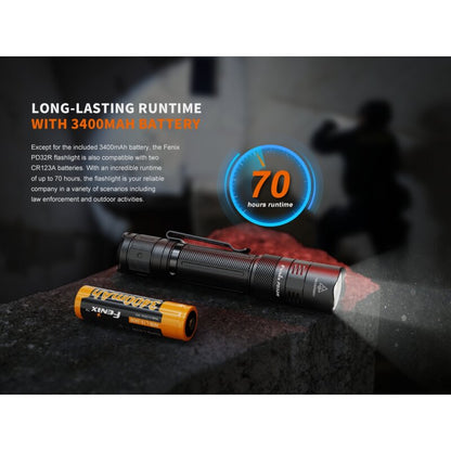 Taktische LED-Taschenlampe PD32R, 1'400 LUMEN (inkl. Akku)