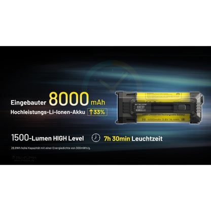 LED-Taschenlampe EDC 37, 8'000 Lumen, inkl. Akku