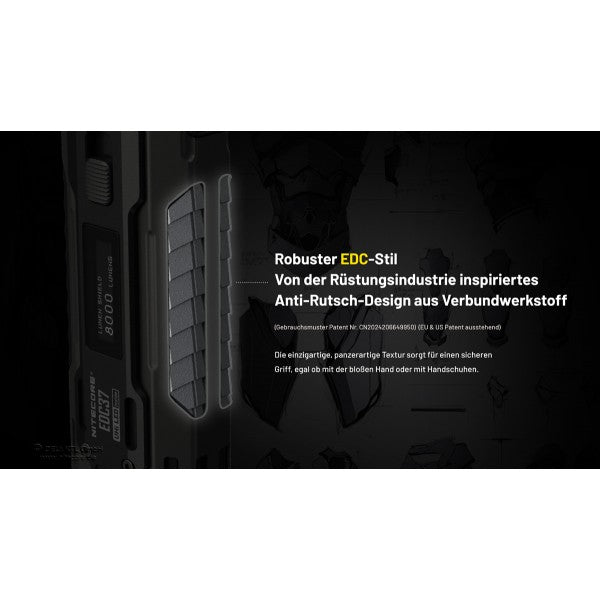 LED-Taschenlampe EDC 37, 8'000 Lumen, inkl. Akku