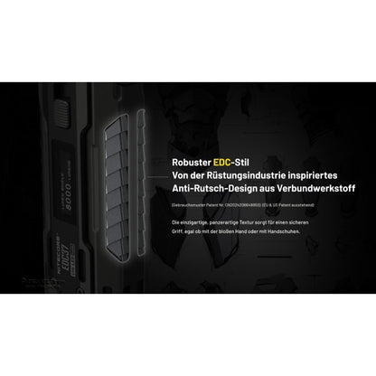 LED-Taschenlampe EDC 37, 8'000 Lumen, inkl. Akku