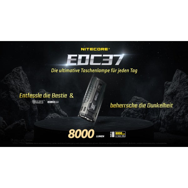 LED-Taschenlampe EDC 37, 8'000 Lumen, inkl. Akku