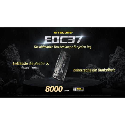 LED-Taschenlampe EDC 37, 8'000 Lumen, inkl. Akku