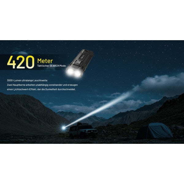 LED-Taschenlampe EDC 37, 8'000 Lumen, inkl. Akku