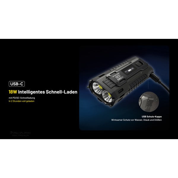 LED-Taschenlampe EDC 37, 8'000 Lumen, inkl. Akku