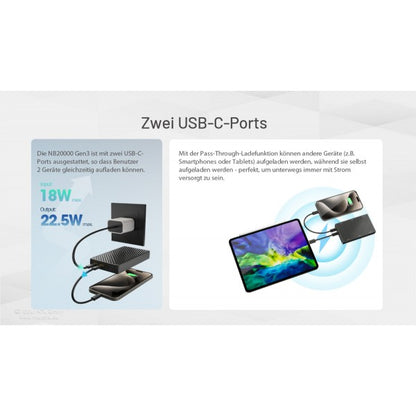 Powerbank NB20000 Gen3, 20'000 mAh