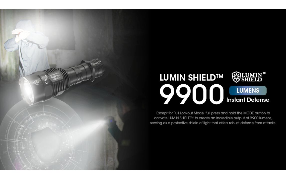 LED-Taschenlampe TM9K PRO, 9'900 Lumen, inkl. Akku
